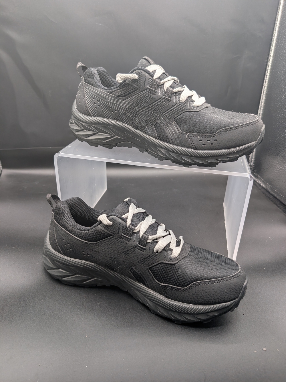 Asics Men's Black Athletic Shoes with White Laces